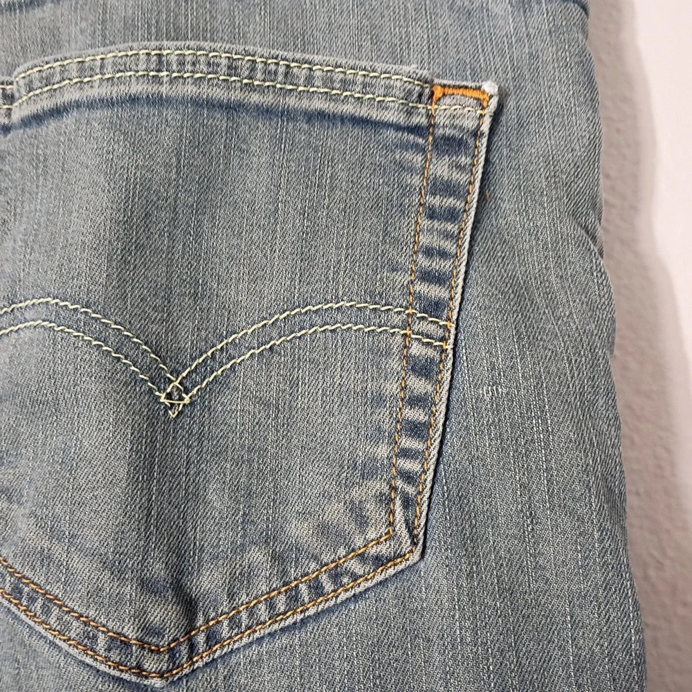 Levis 511 Jeans Mens 38x30 Blue Denim Slim Straight‎ Fit Light Wash Denim Faded